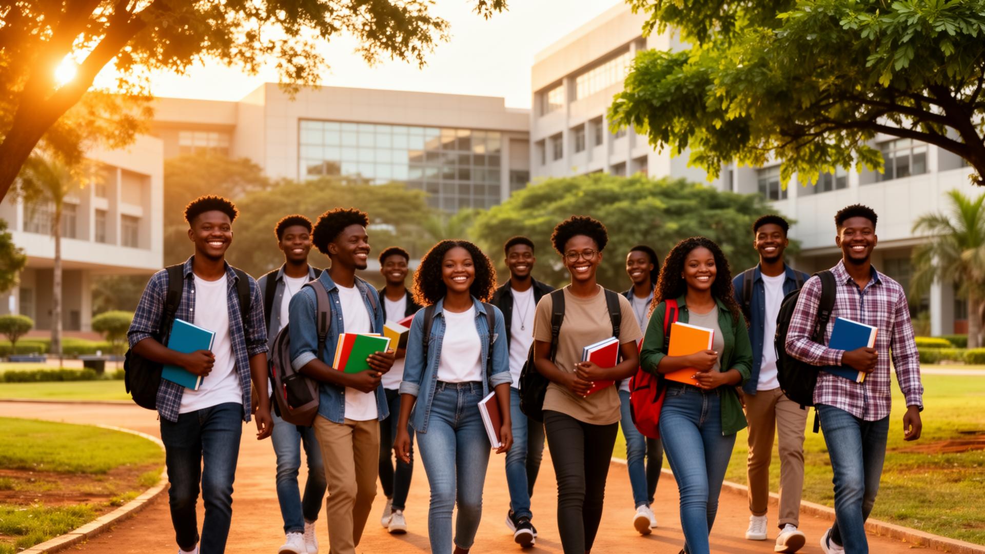 Nigerian university students on campus